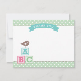 Mint Green ABC Blocks | Babydusche Dankeskarte