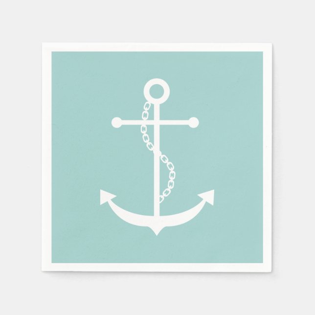 Mint Green Anchor Serviette (Vorderseite)