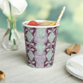 Mint green and lavender purple patterns AI art Pappbecher