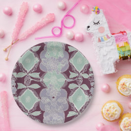 Mint green and lavender purple patterns AI art Pappteller