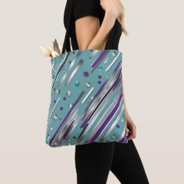 Mint green and Purple polka dot stripe  Tasche