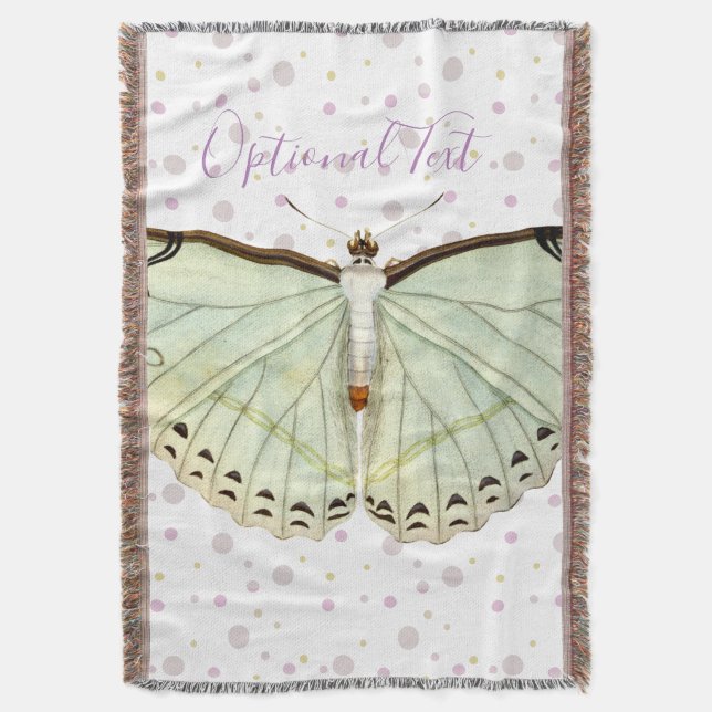 Mint Green Beauty Butterfly Decke (Vorderseite Vertikal)