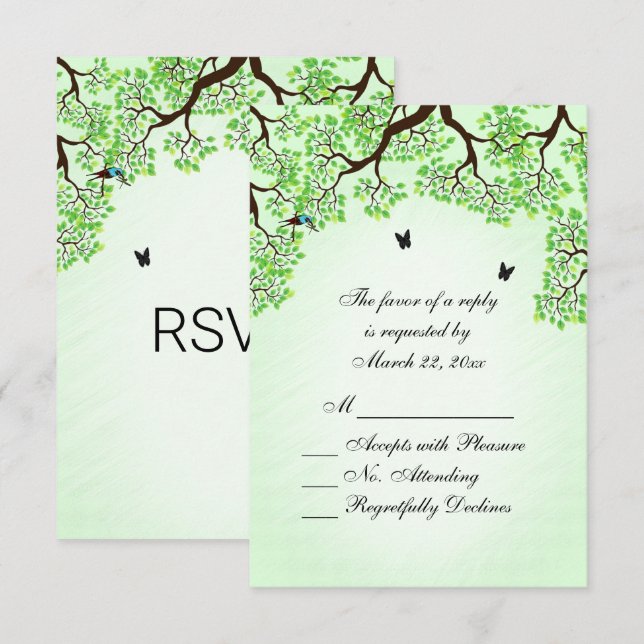 Mint Green Bicycle Thema Hochzeit RSVP Karte (Vorne/Hinten)