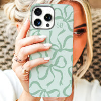 Mint Green Bow Monogram
