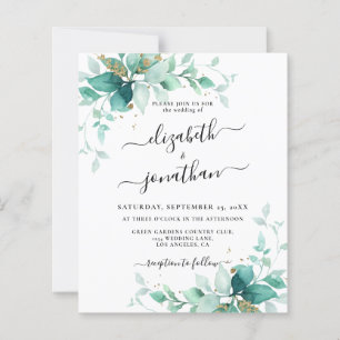Mint Green Budget Gold Grüne Einladung Hochzeit