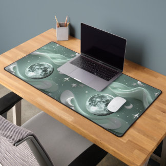 Mint Green Celestial Moon Calm Vibes Schreibtischunterlage