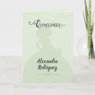 Mint Green Charro Silhouette Quinceanera Einladung