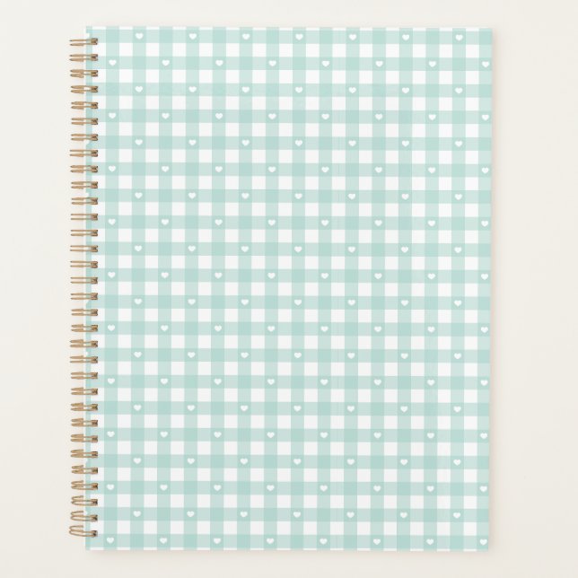 Mint Green Checks Planer (Vorderseite)