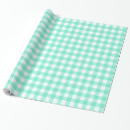Mint Green Classic Gingham Checkered Pattern Geschenkpapier