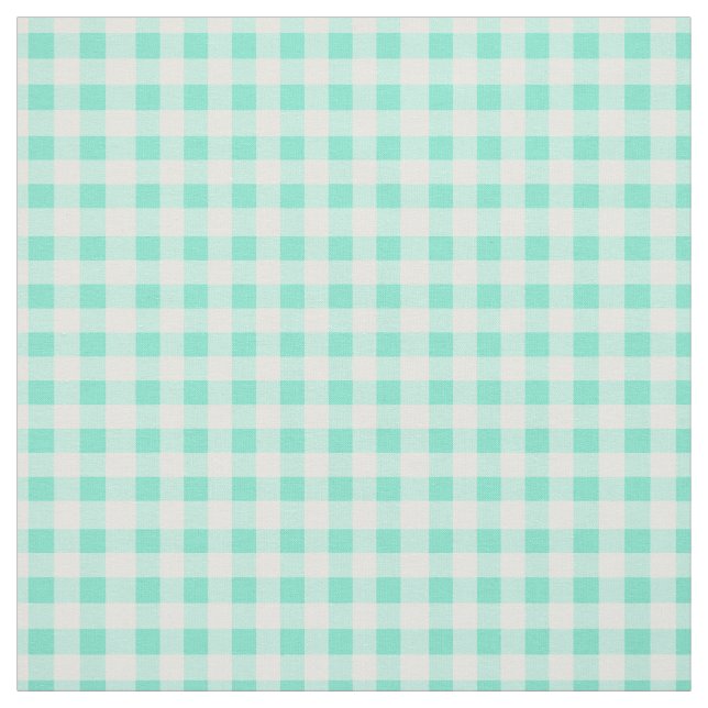 Mint Green Classic Gingham Prüfmuster Stoff (Muster)