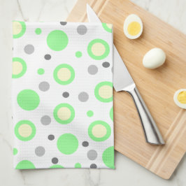 Mint Green Cream Gray Polka Dots Geschirrtuch