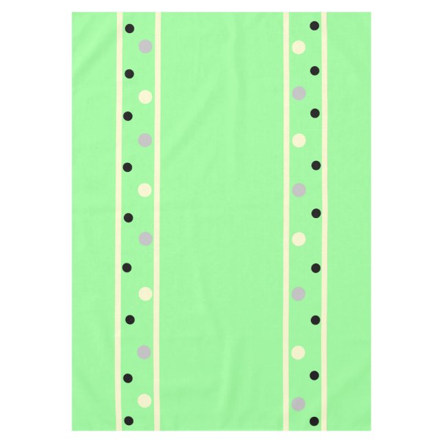 Mint Green Cream Gray Polka Dots Tischdecke (Vorderseite)