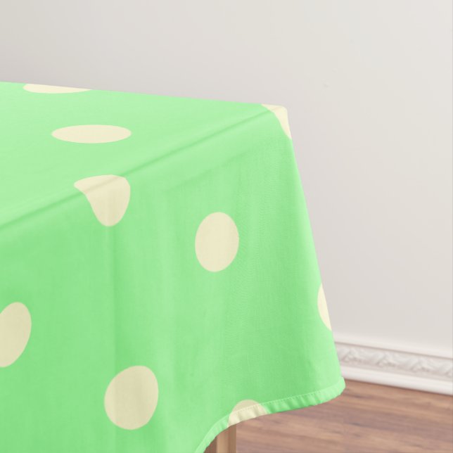 Mint Green Cream Polka Dots Tischdecke (Beispiel)