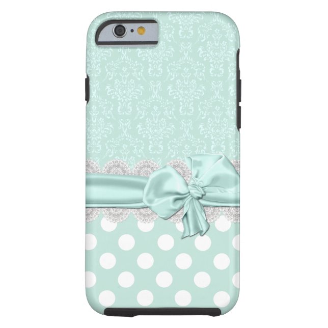 Mint Green Damask iPhone 6 Fall Case-Mate iPhone Hülle (Rückseite)