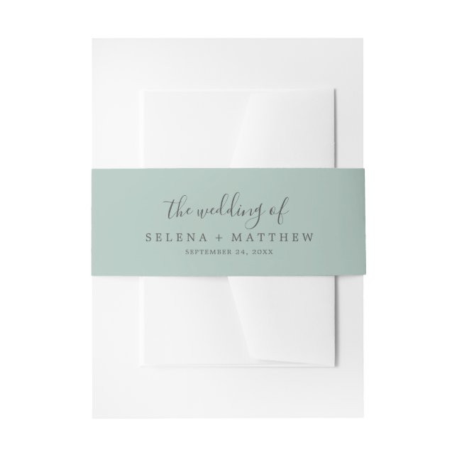 Mint Green die Hochzeit der Einladung Bauchband Einladungsbanderole (Vorderseite Beispiel)