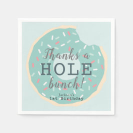 Mint Green Donut Boy's Geburtstag Danke Serviette