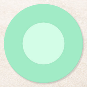 Mint Green Dot Moderne elegante Blank-Vorlage Runder Pappuntersetzer