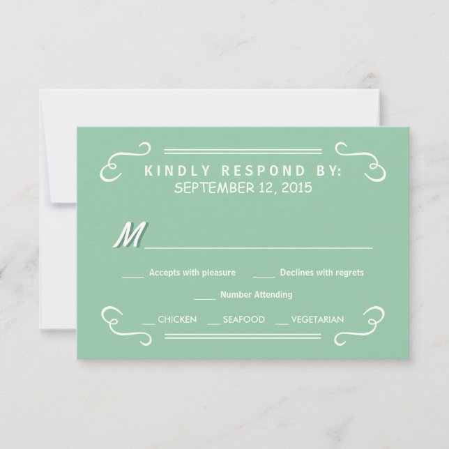 Mint Green Eat Drink & RSVP Rustic Mariage Réponse (Devant)