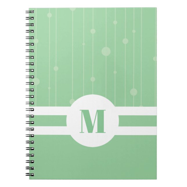 Mint green ecofriendly monogram pastel modern notizblock (Vorderseite)