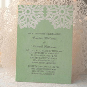 Mint Green Elegance Lace Wedding Einladung