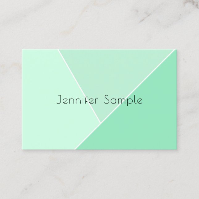Mint Green Elegant Moderne Minimalistische Vorlage Visitenkarte (Vorderseite)