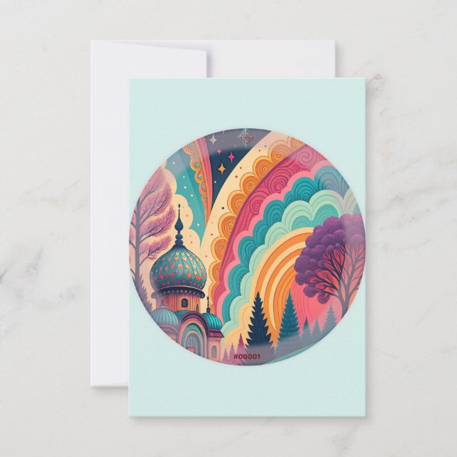 Mint Green Fairytale Carte de remerciements - Pers (Devant)