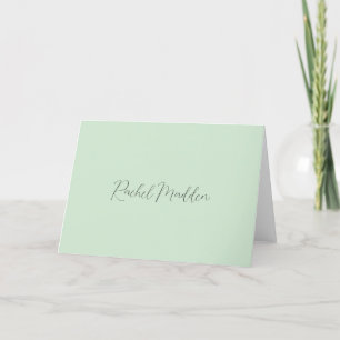 Mint Green Feminine Minimalistisch Script Individu Dankeskarte