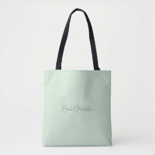 Mint Green Feminine Minimalistisch Script Individu Tasche
