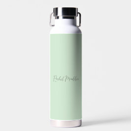 Mint Green Feminine Minimalistisch Script Individu Trinkflasche