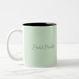 Mint Green Feminine Minimalistisch Script Individu Zweifarbige Tasse