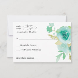 Mint Green Floral no Meal UAWG 2 RSVP Karte