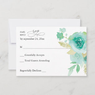 Mint Green Floral no Meal UAWG 2 RSVP Karte