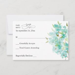 Mint Green Floral no Meal UAWG RSVP Karte