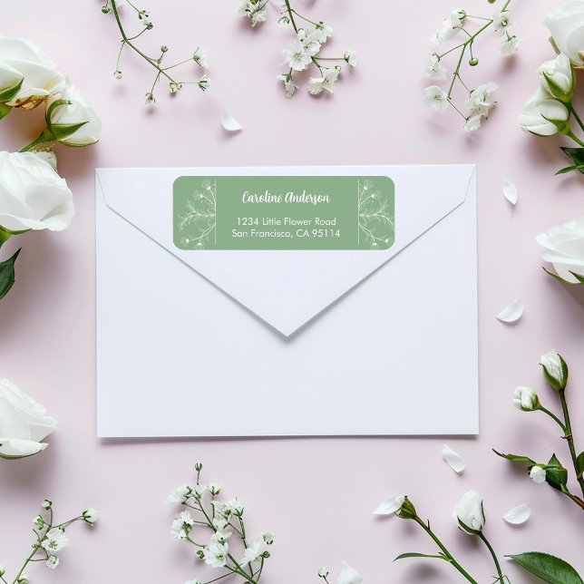 Mint Green Floral Rücksendeadresse (Von Creator hochgeladen)