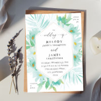 Mint Green Floral Tropical Wedding
