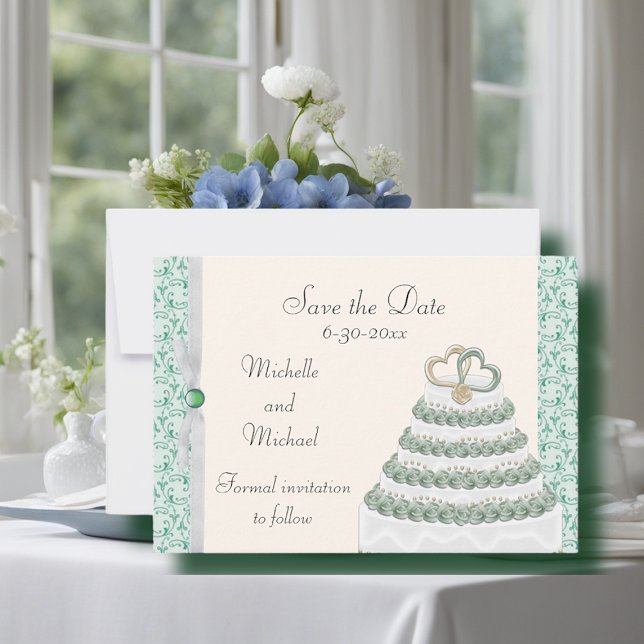 Mint Green Florentine Save the Date (Von Creator hochgeladen)