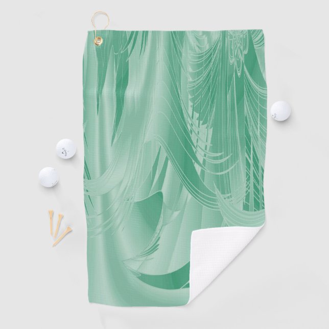 Mint Green Foliage Golfhandtuch (Insitu)