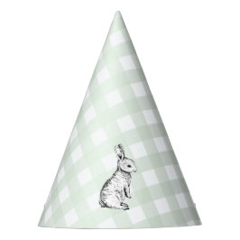 MInt Green Gingham Bunny Rabbit Partyhütchen