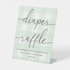 Mint Green Gingham Diaper Raffle Sockelschild