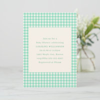 Mint Green Gingham Karierte Niedliche Summer Baby
