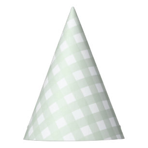 Mint Green Gingham Party Hat Partyhütchen
