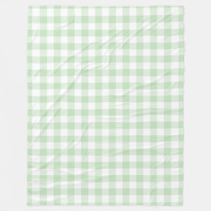 Mint Green Gingham Pattern Fleecedecke