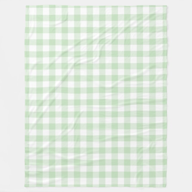 Mint Green Gingham Pattern Fleecedecke (Vorderseite)