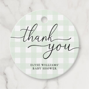 Mint Green Gingham Vielen Dank für Ihr Interesse a Geschenkanhänger