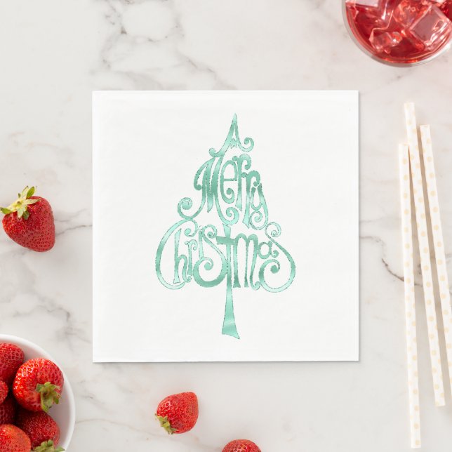 Mint Green Glam Weihnachten Serviette (Beispiel)