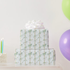 Mint Green & Gold Carousel Tiere Geschenkpapier