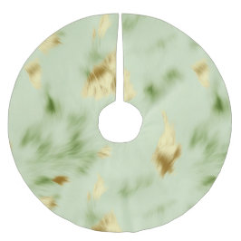 Mint Green Gold Cowhide Polyester Weihnachtsbaumdecke