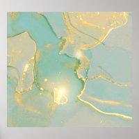 Mint Green Gold Marmor: Texturiert