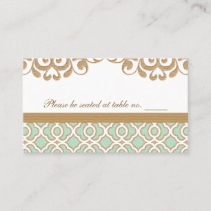 Mint Green Gold marokkanischen Hochzeitstisch Plat Platzkarte