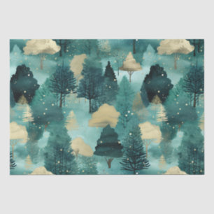 Mint Green Gold Trees Weihnachten Seidenpapier